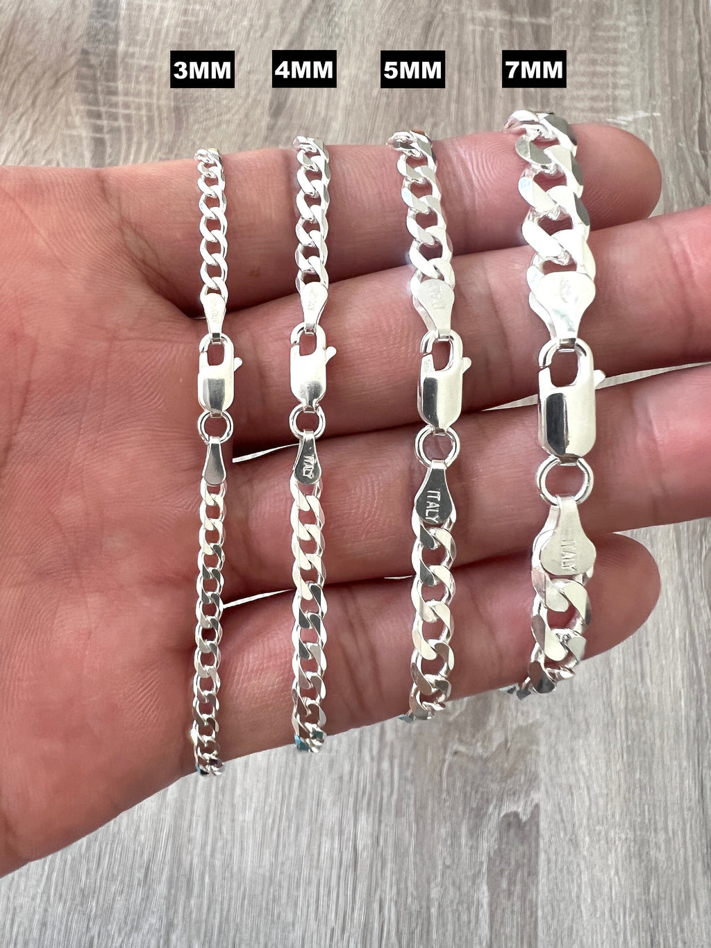 Silver Cuban Link Bracelet Chain