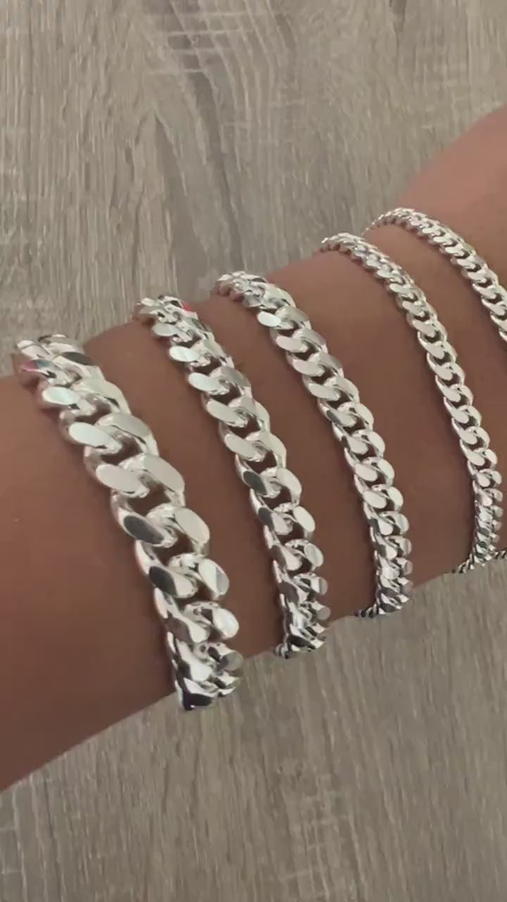 6mm Silver-Toned Chain Bracelet
