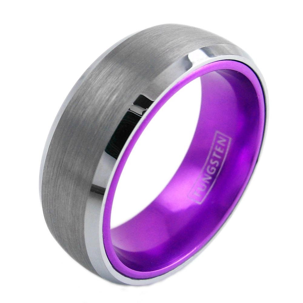 Mens purple hot sale tungsten rings