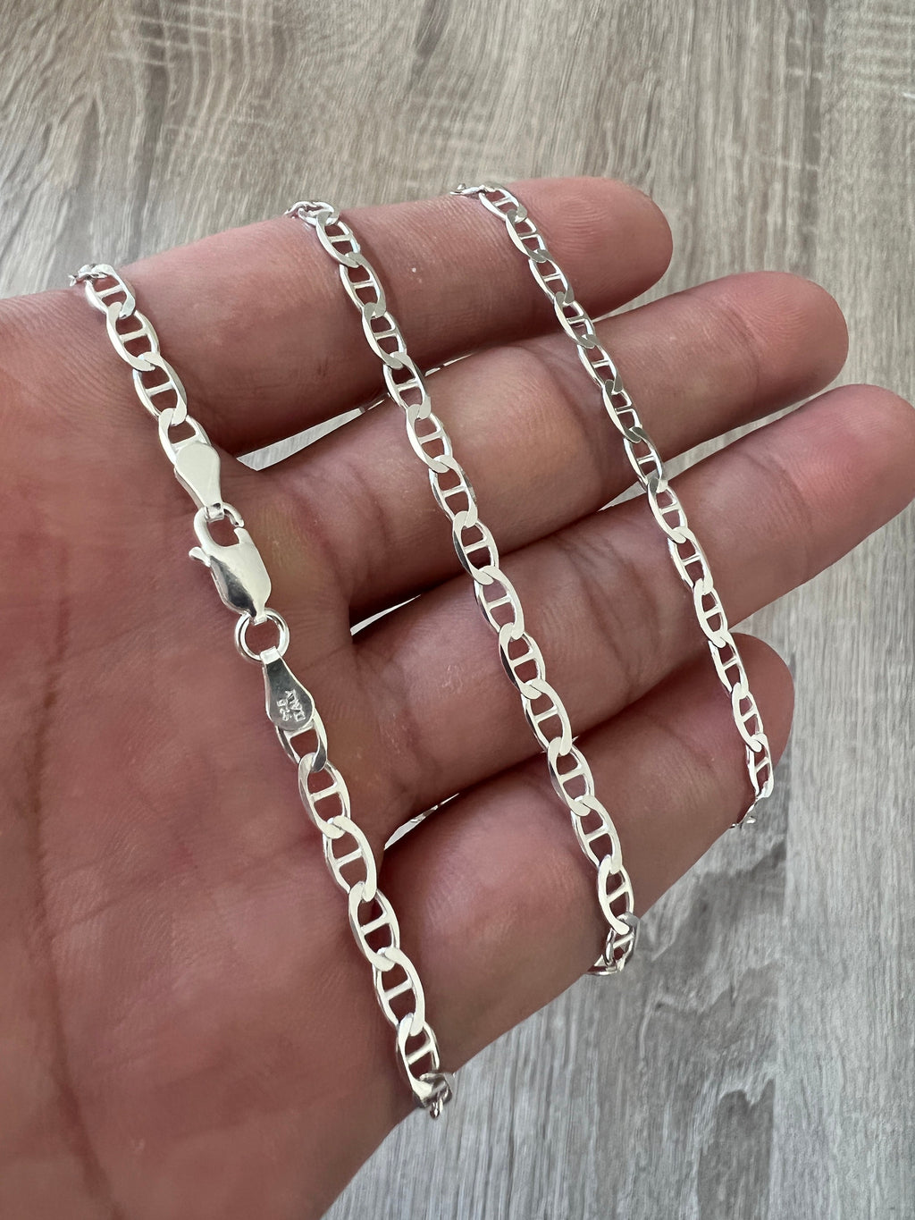 4mm 925 Paperclip Sterling Silver Solid Chain Necklace High Polish