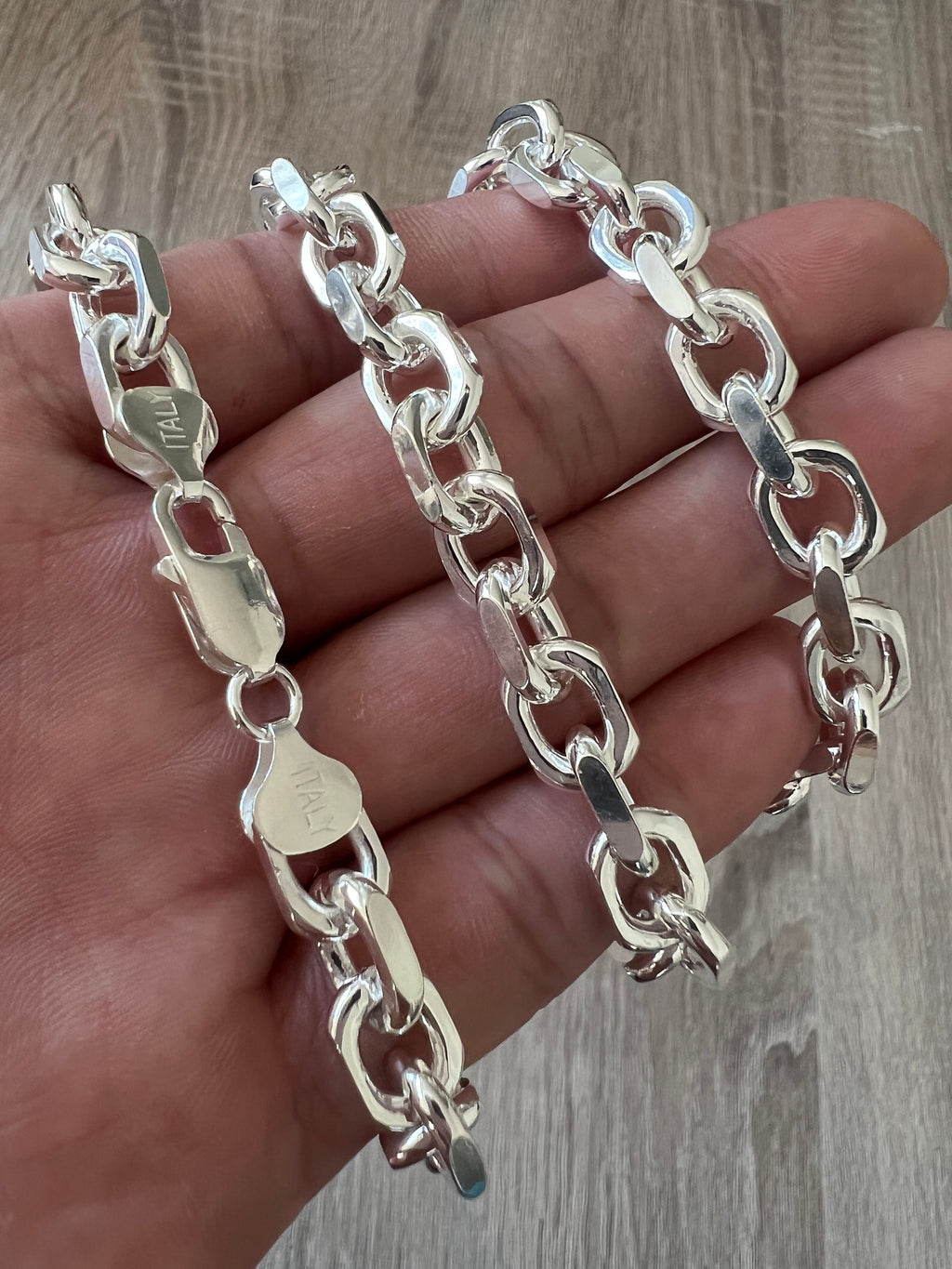 8mm 925 Rolo Sterling Silver Solid Cable Anchor Chain Link Necklace Hi –  Daniel J