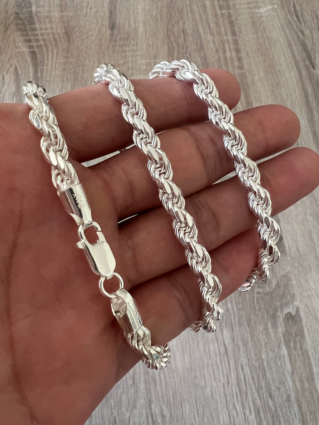 3mm Sterling Silver Solid Flat Rope Chain Necklace, 18 Inch 