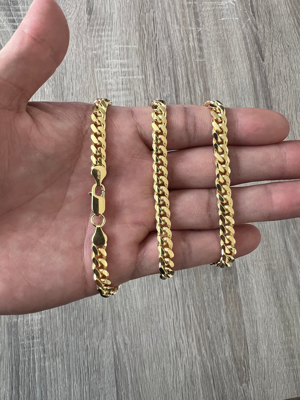 14k Yellow Gold Vermeil 14x6mm Link Necklace Pave Diamond 