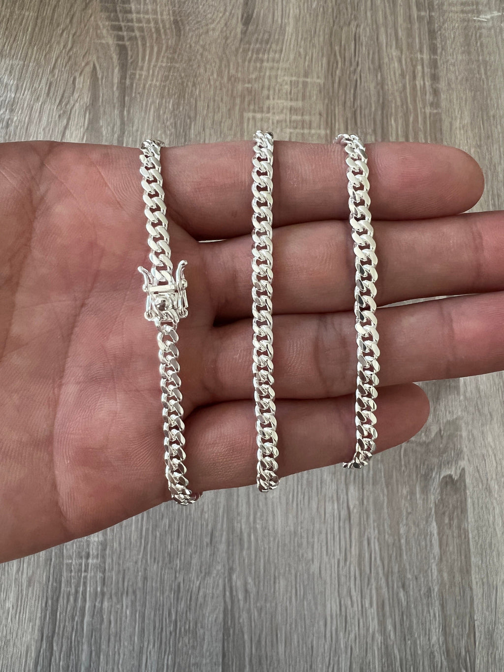 Box Chain Bracelet in Sterling Silver, 4mm