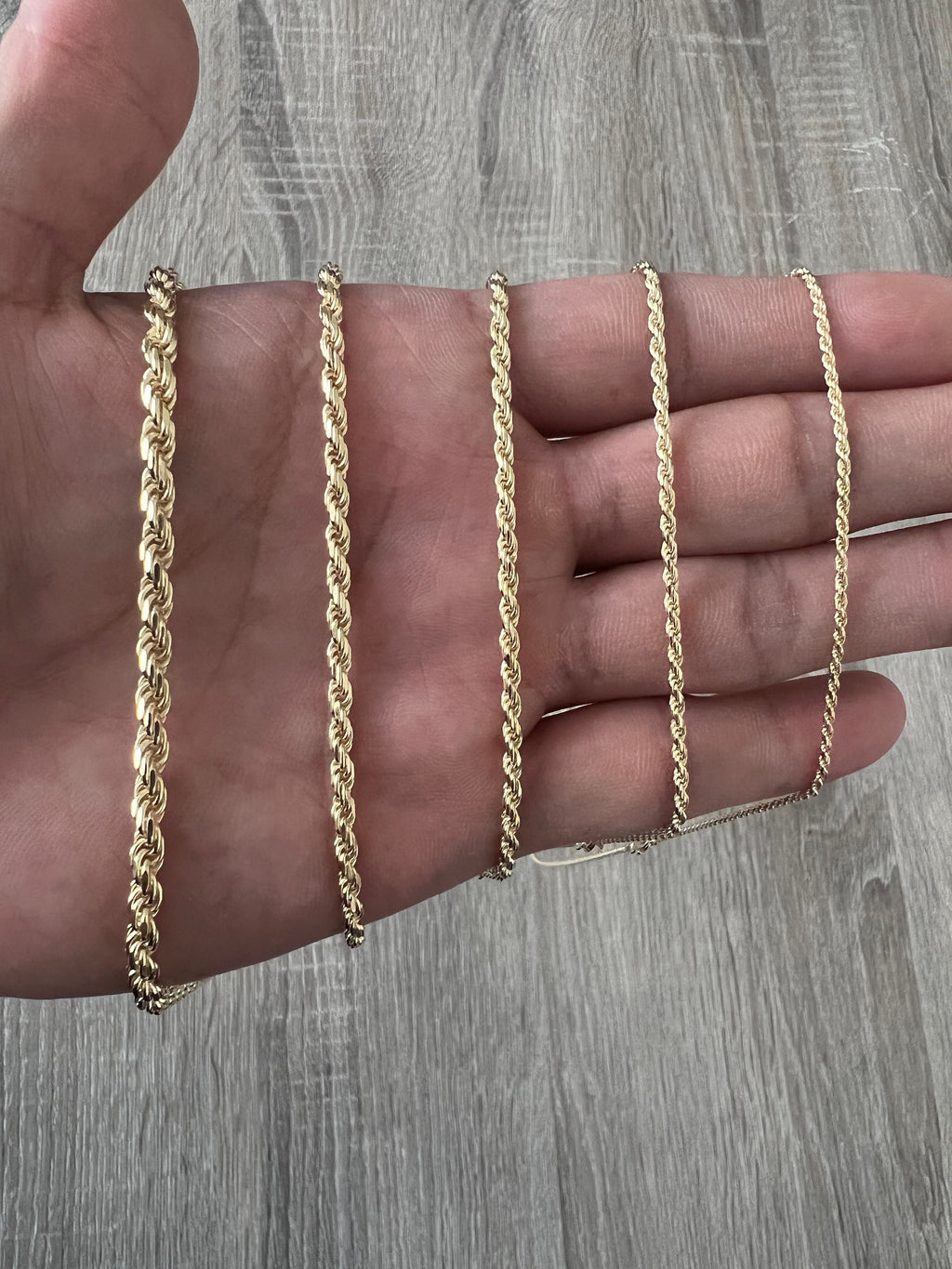 3mm Gold Leather Chain Necklace for Men