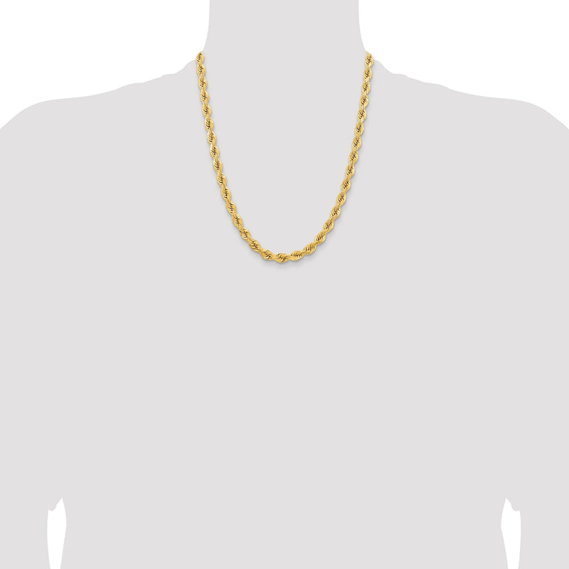 14K 6MM GOLD VERMEIL ROPE CHAIN DC