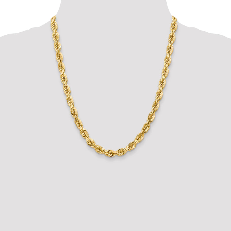 14K 7MM GOLD VERMEIL ROPE CHAIN DC