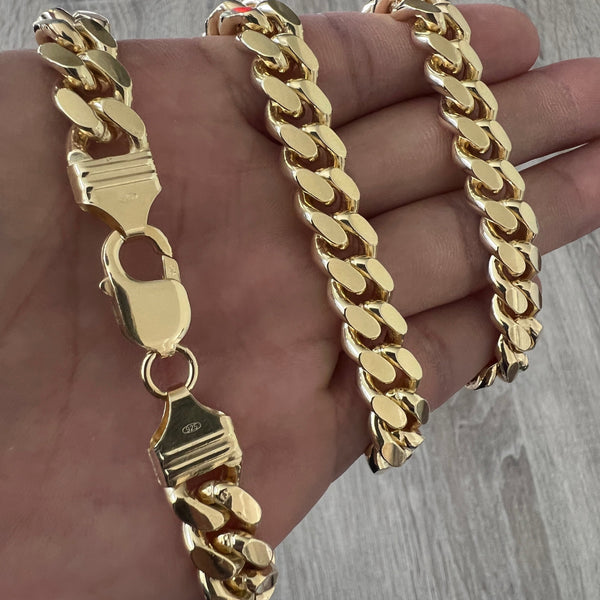 10mm Miami Cuban 14K Gold Vermeil Necklace