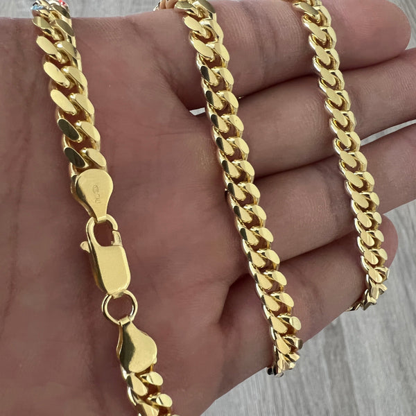 6mm Miami Cuban 14K Gold Lobster Necklace