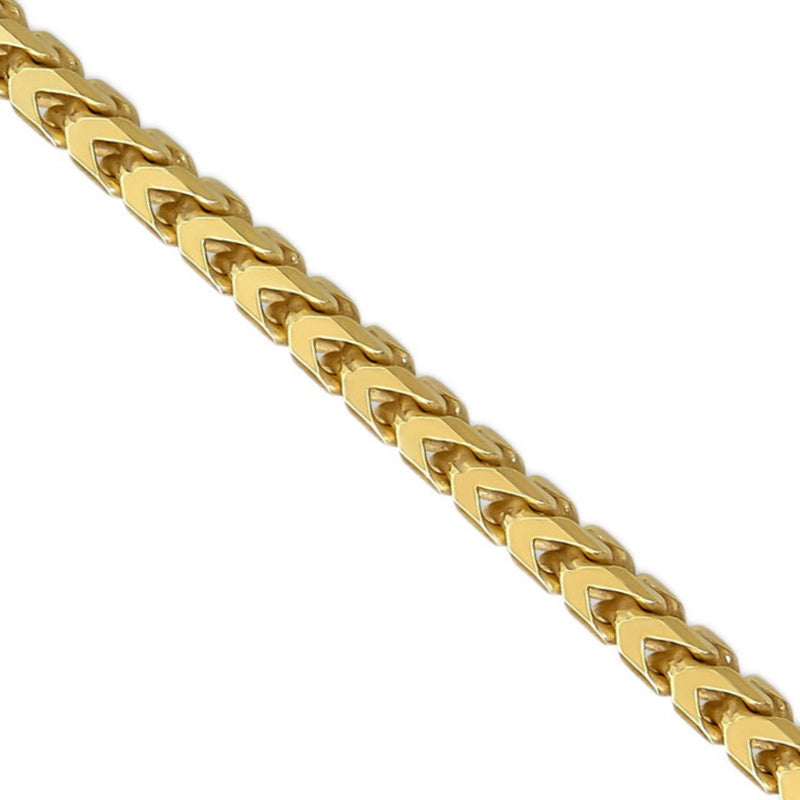 5mm Franco 14K Gold Vermeil Over Solid 925 Sterling Silver Chain Necklace Bracelet Diamond Cut Polish Men Woman Unisex 2.5mm 3mm 4mm 5mm