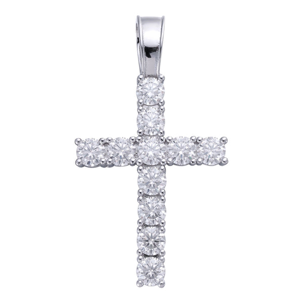 Moissanite Cross Religious Pendant Small