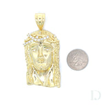 MOISSANITE BAGUETTE JESUS PIECE 14K GOLD PENDANT