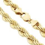 14K 6MM GOLD VERMEIL ROPE CHAIN DC