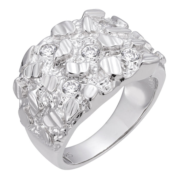 Nugget CZ Diamond 925 Ring