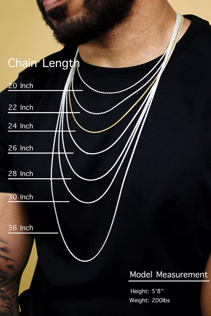 14K 4MM GOLD VERMEIL ROPE CHAIN DC