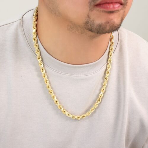 14K 8MM GOLD VERMEIL ROPE CHAIN DC