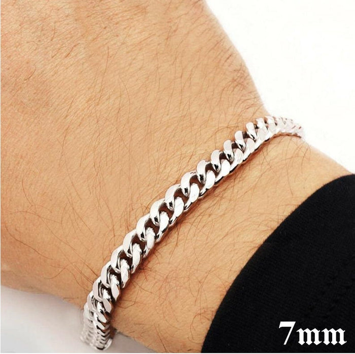 925 Sterling Silver fashion cuban Bracelet