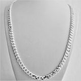 925 Sterling Silver Cuban Curb Chain Silver Chunky Heavy Miami Necklace Mens Chain Choker 3mm 4mm 5mm 6mm 7mm 8mm 9mm 10mm 11mm 12mm 13mm