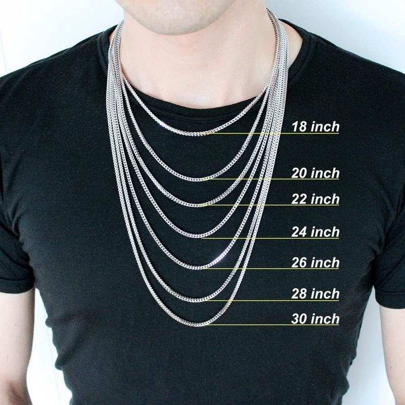 22 Inch 925 Sterling Silver Mens Link Chain Necklace