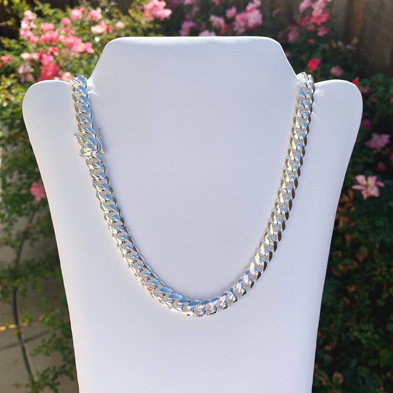 Thick Silver Cuban Link Chain 8.5mm Silver Chunky Chain 