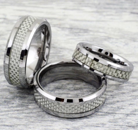 Mens graphite hot sale wedding bands