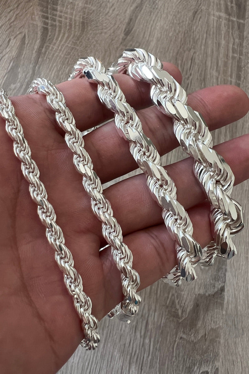 Strong Together Sterling Silver Rope Chain Bracelet