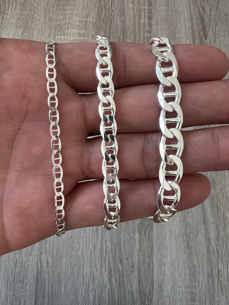 Chain Necklace Chunky Padlock Chain for Men Handmade Silver