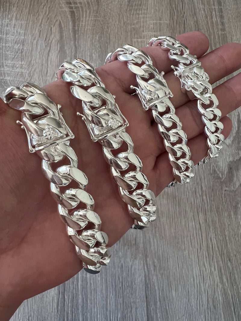 4mm 925 Solid Cuban Curb Chain Sterling Silver Real Men Women Unisex Link  Bracelet in 7 8 16 18 20 22 24 26 30 Non Tarnish Italian
