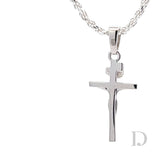 925 Sterling Silver Jesus Cross Christian Catholic Religious Pendant small mini micro minimalist